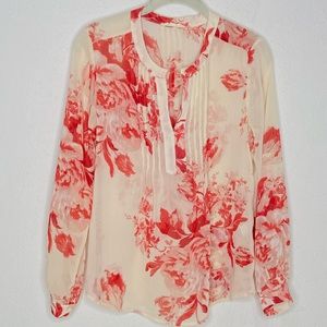 Creative Commune | Red Floral Sheer Blouse